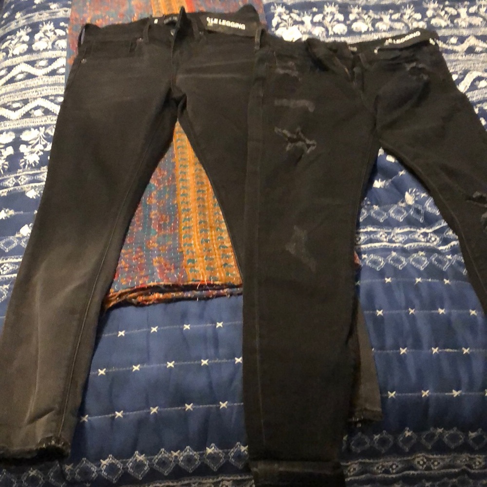 2 pairs of express ankle leggings jeans
